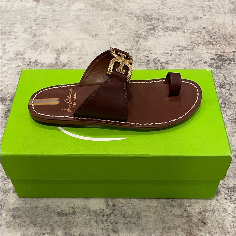 Sam Edelman Brown Sandals with Gold Accent